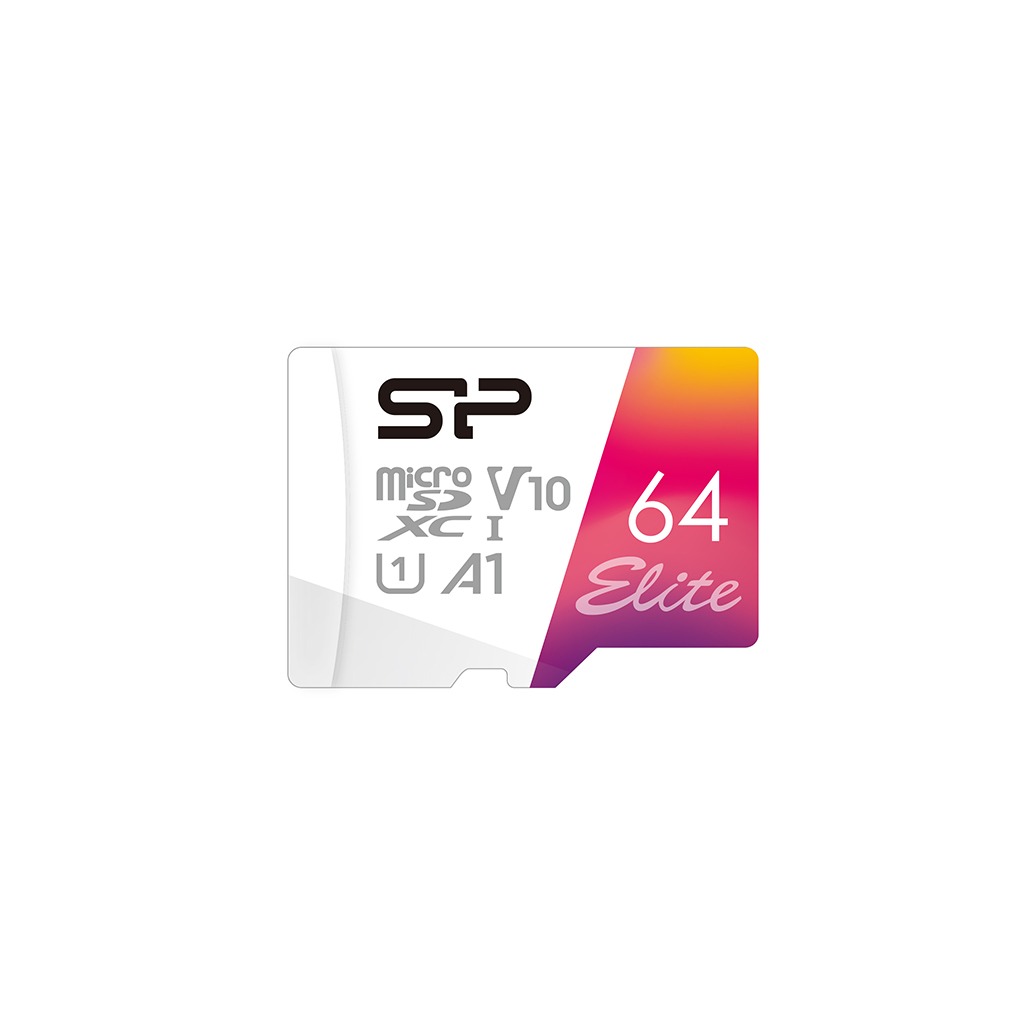 64GB TF_SDXC SDHC UHS-IU1 A1 V10 COLOR, SR104 Memory Card (SP064GBSTHBV1V20SP)
