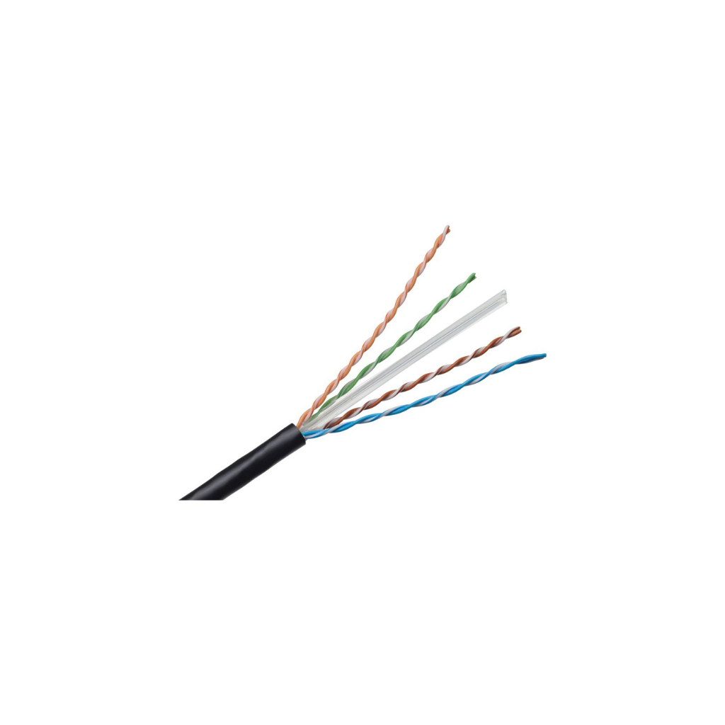 R&M Outdoor‑rated Industry Cable U/UTP Cat 6 4P 450 MHz PE Black 500 m