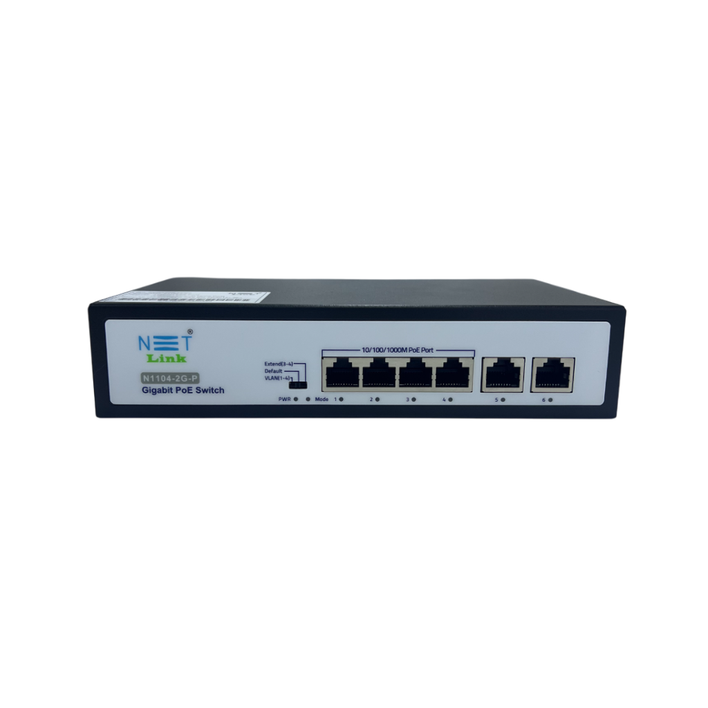 Netlink 4-Port PoE Switch with 2 Gigabit Uplink Ports (N1104-2G-P)