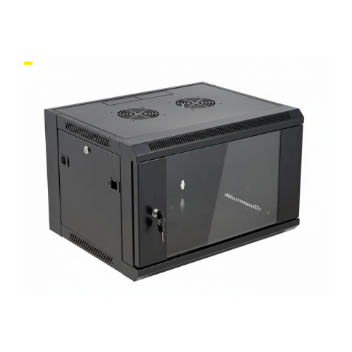 T5812 - 6U 600*450 Wall Mount single section cabinet Color: RAL9005 BLACK. HZL