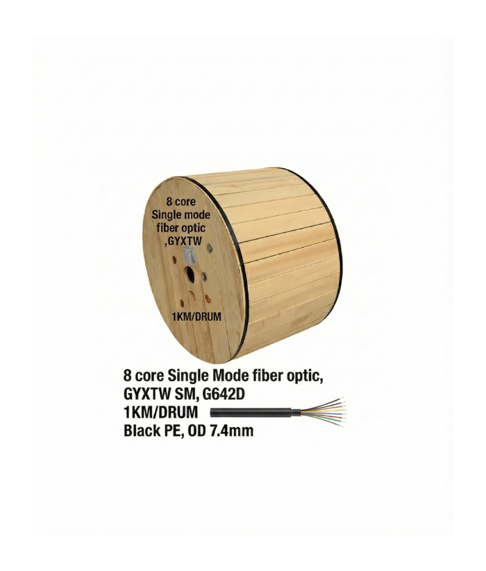 Fiber Optic Cable 8 core,outoodr, Single Model fiber optic ,GYXTW SM, G642D  1KM/DRUM  HZL-T5803-25-8C