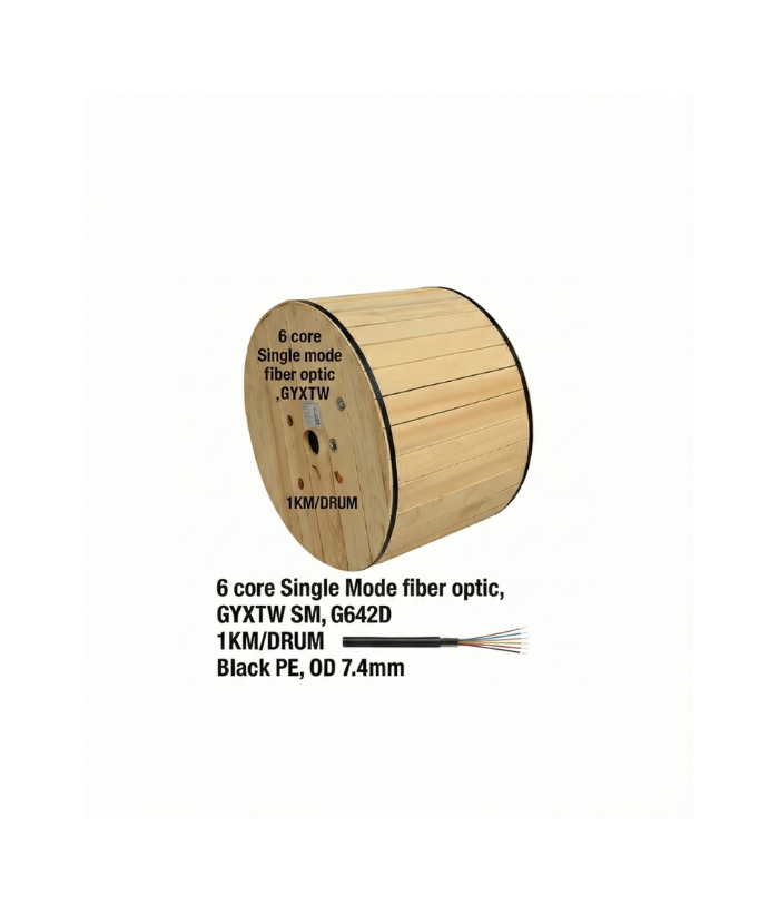 Fiber Optic Cable 6 core,outoodr, Single Model fiber optic ,GYXTW SM, G642D  1KM/DRUM  HZL-T5801-25-6C