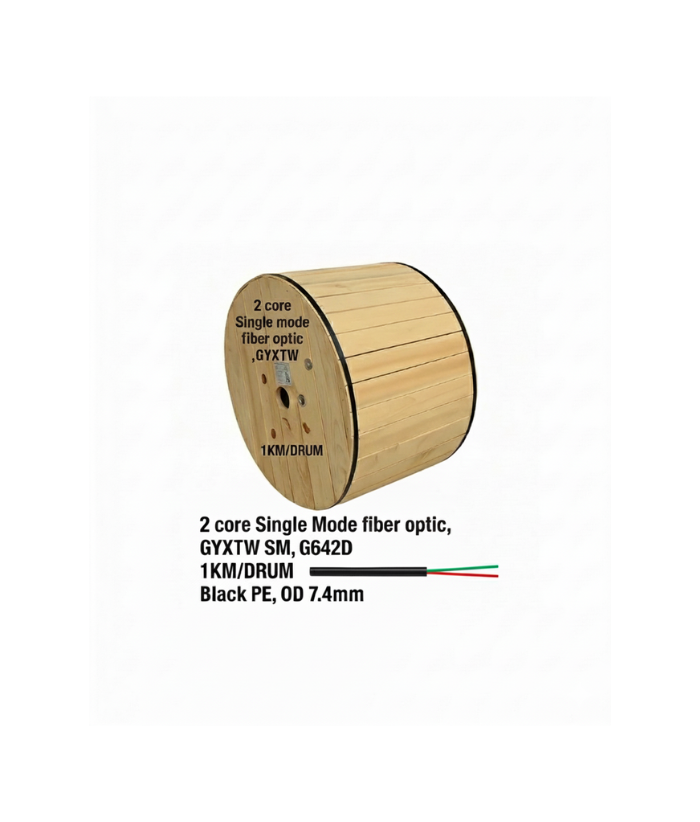 Fiber Optic Cable 2 core,outoodr, Single Model fiber optic ,GYXTW SM, G642D   1KM/DRUM HZL-T5805-25-2C