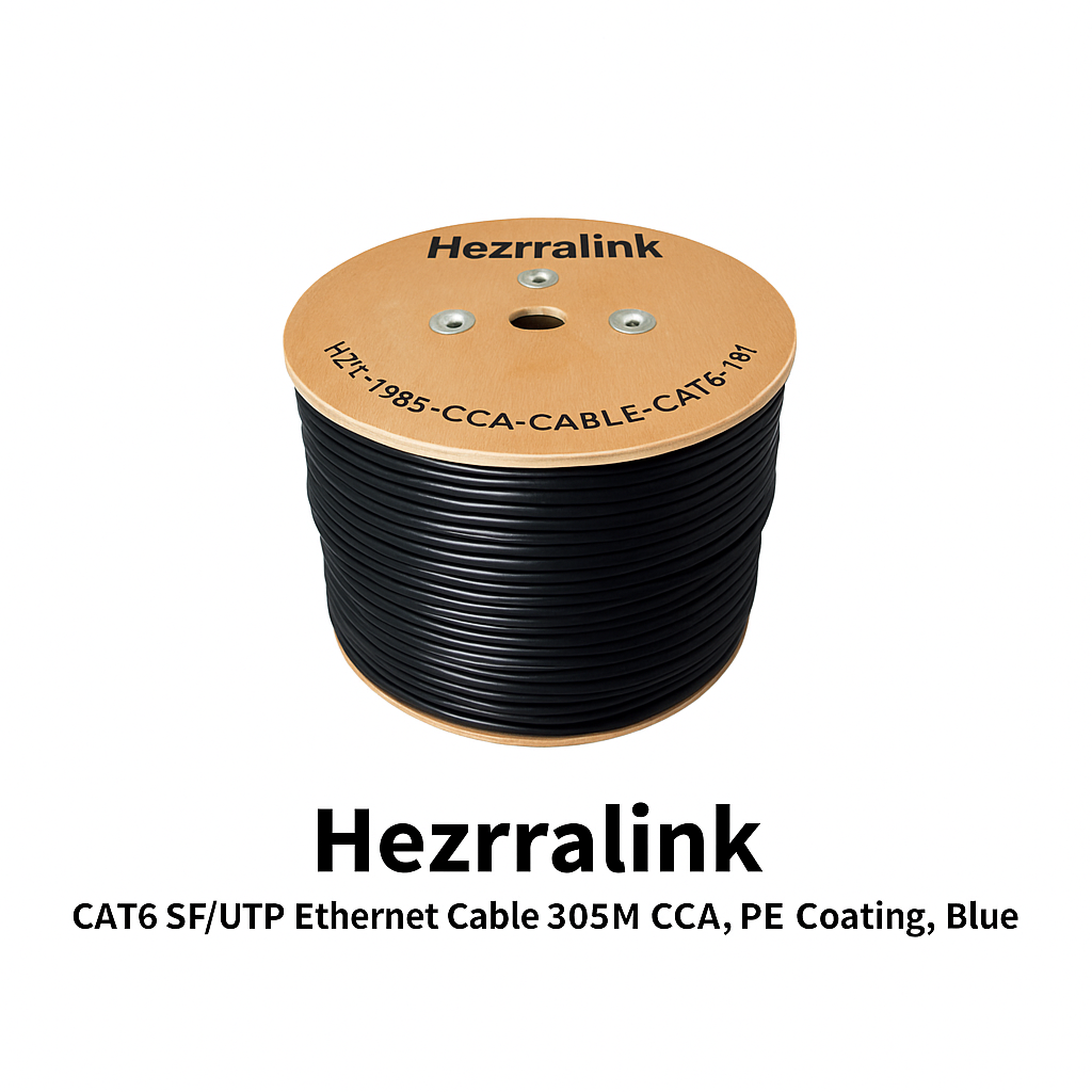 CAT6 SF/UTP Ethernet Cable 305M CCA, PE Coating, Blue (HZL-1985-CCA-CABLE-CAT6-181)