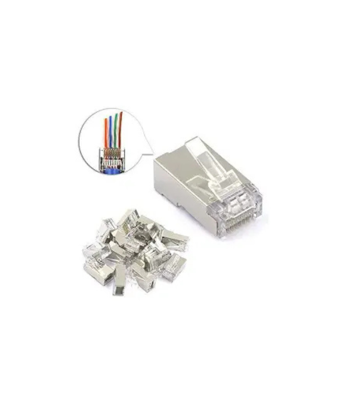 RJ45-CAT6-STP-PT RJ45 Connector 100 PCs EZ Easy