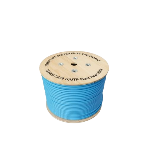 25B HZL CAT6 U/UTP Bare Copper Cable – 23AWG (1M, Blue)