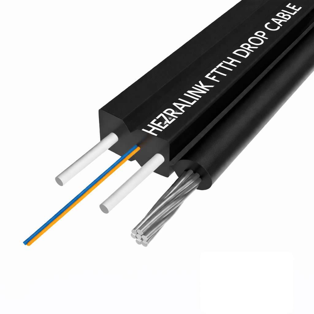 HezrraLink FTTH Drop Cable 2 Core GJYXCH-2B6 1km HZL-T5890-26