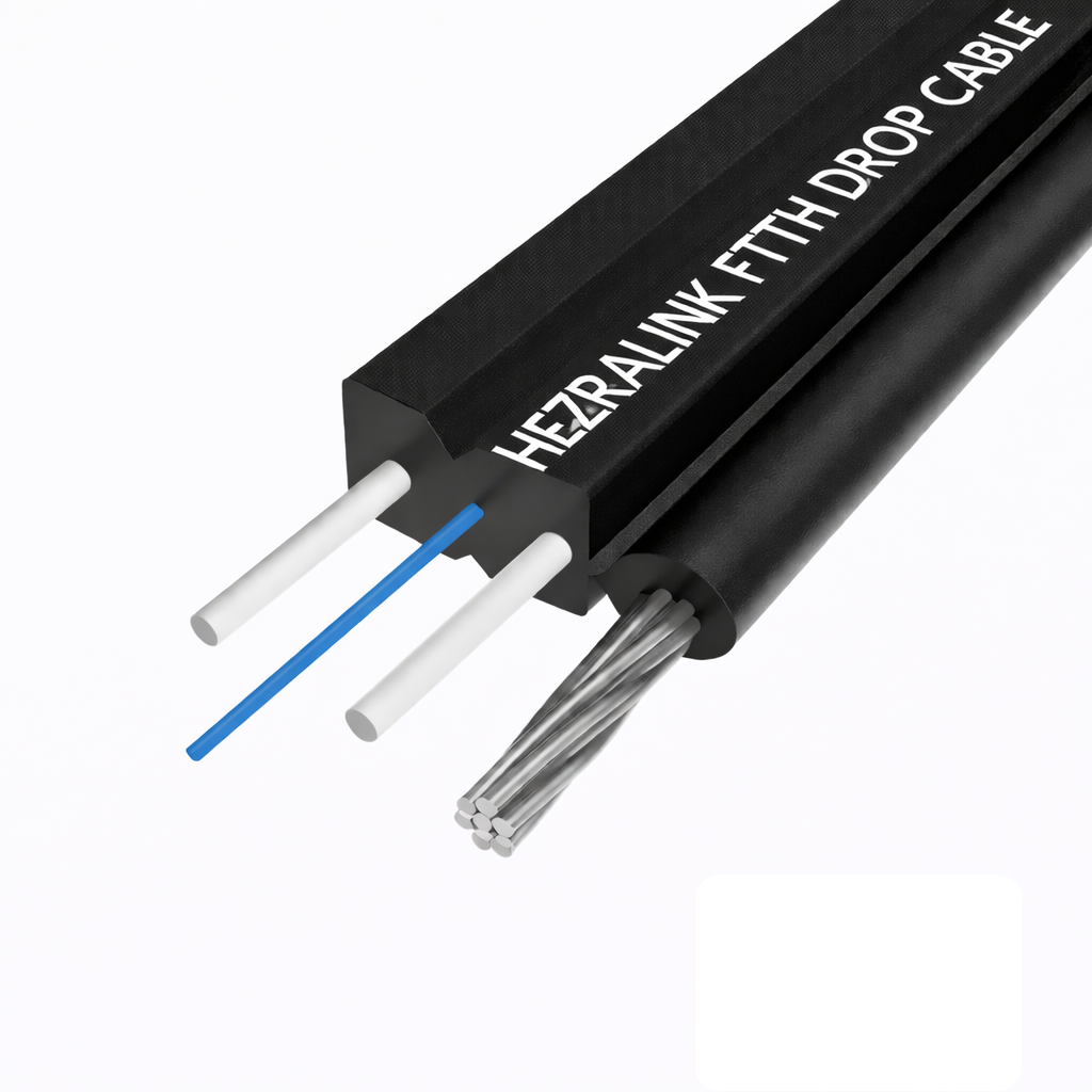 HezrraLink FTTH Drop Cable 1 Core GJYXFCH-1B6a2 1km / HZL-T5889-26
