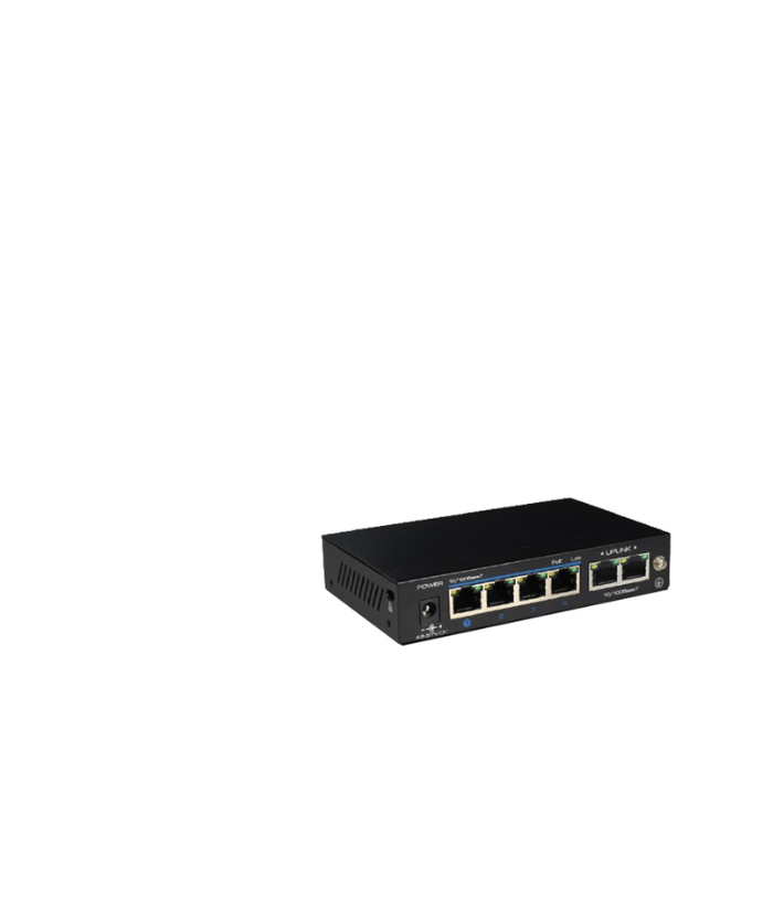 06P 4-Port Gigabit PoE+ Switch with 2 Gigabit Uplink Ports