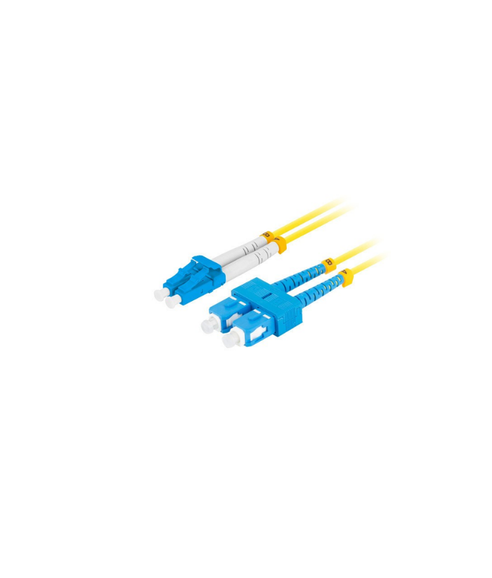 2M SC/UPC to LC/UPC Duplex Multimode OM2 Fiber Optic Patch Cord, LSZH 3mm