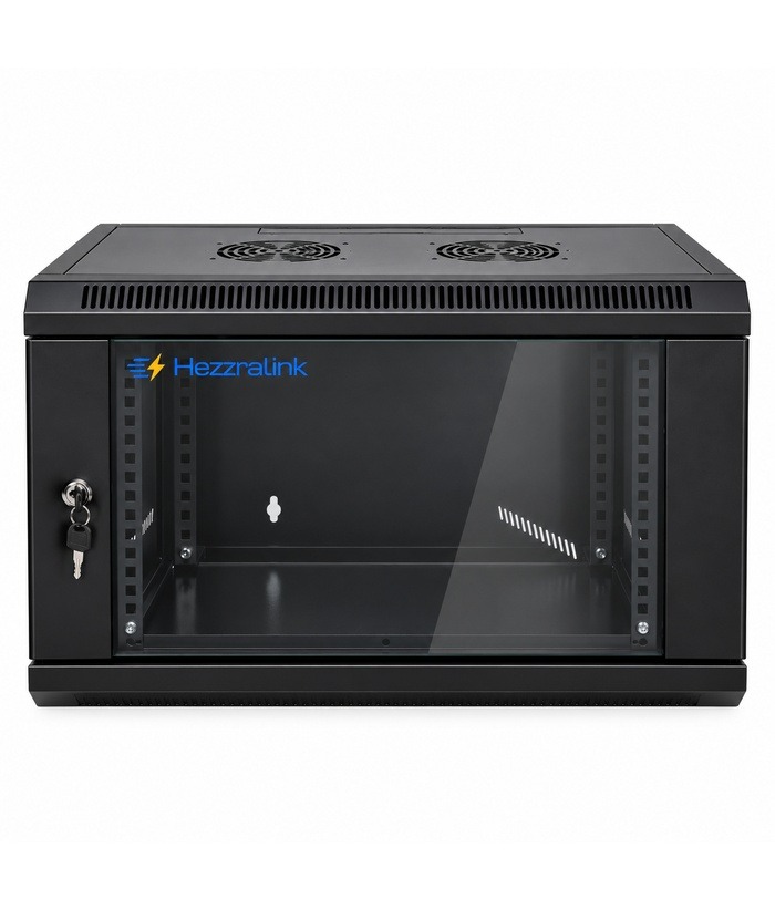 T5812 - 6U 600*450 Wall Mount single section cabinet Color: RAL9005 BLACK. HZL