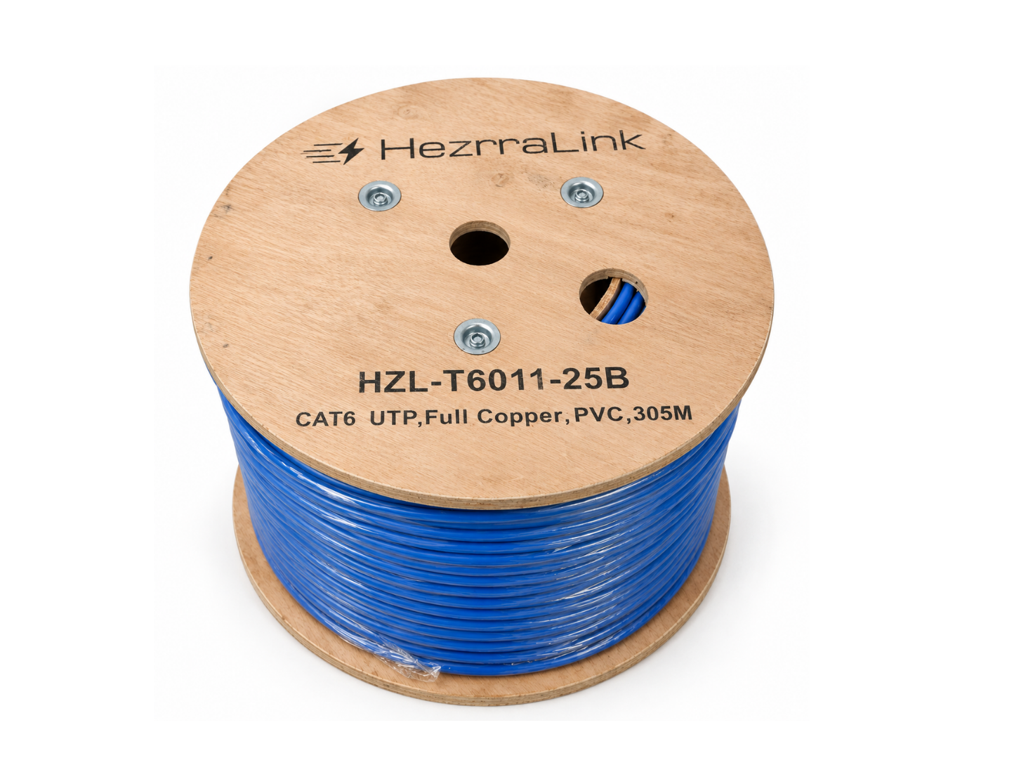 T6011-B - 25B 23AWG Category 6 U/UTP Bare Copper Cable-Fluke Test Passed Blue color HZL
