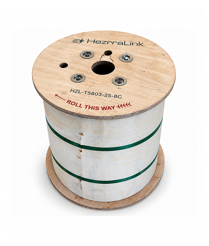 HezrraLink Fiber Optic Cable 8 core,outoodr, Single Model fiber optic ,GYXTW SM, G642D  1KM/DRUM  HZL-T5803-25-8C