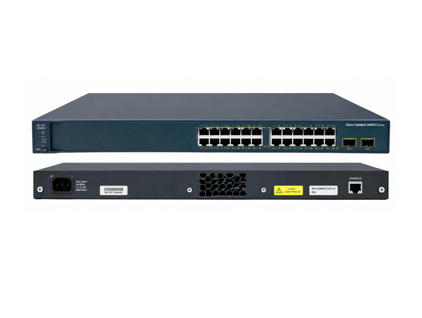 Cisco Catalyst 3560V2 24-Port Layer 3 Managed Switch - Used