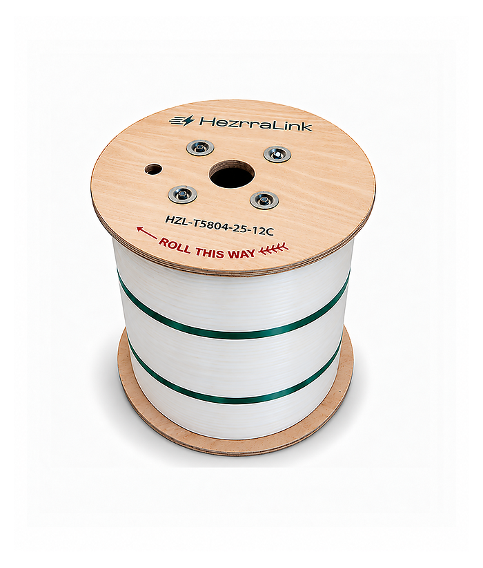 HezrraLink Fiber Optic Cable 12 core,outoodr, Single Model fiber optic ,GYXTW SM, G642D   1KM/DRUM   HZL-T5804-25-12C