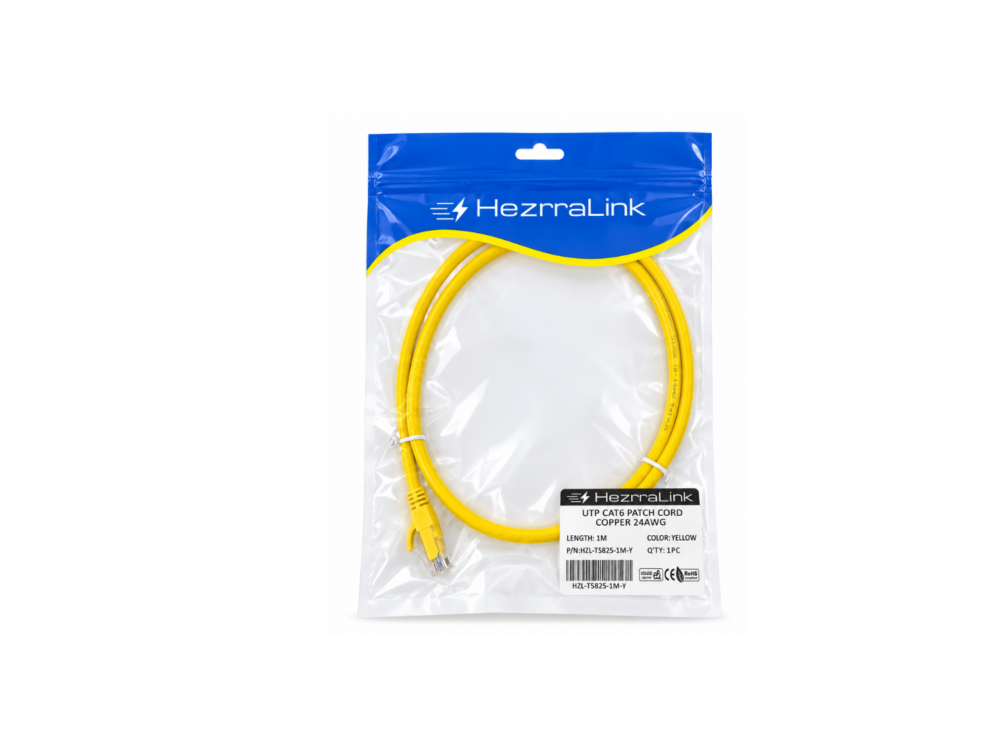 T5825 - 25  CAT6 UTP Patch Cord 1M Full copper ,Fluke passed 24AWG,GRAY color HZL