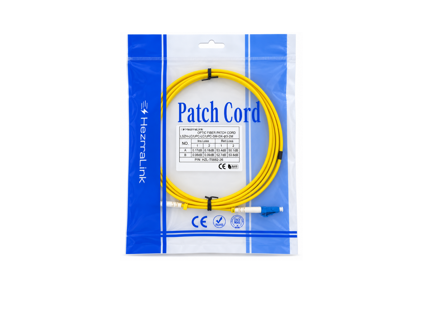 2M LC to LC Duplex Single-Mode Fiber Optic Patch Cord